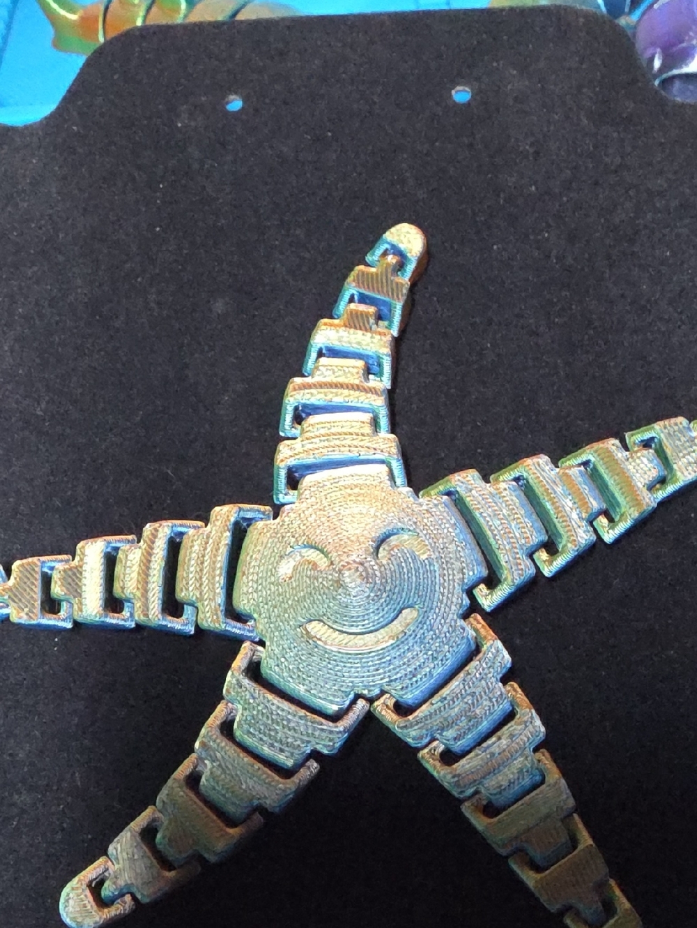 3D Printed Smiley Reticulating Starfish Multicolor